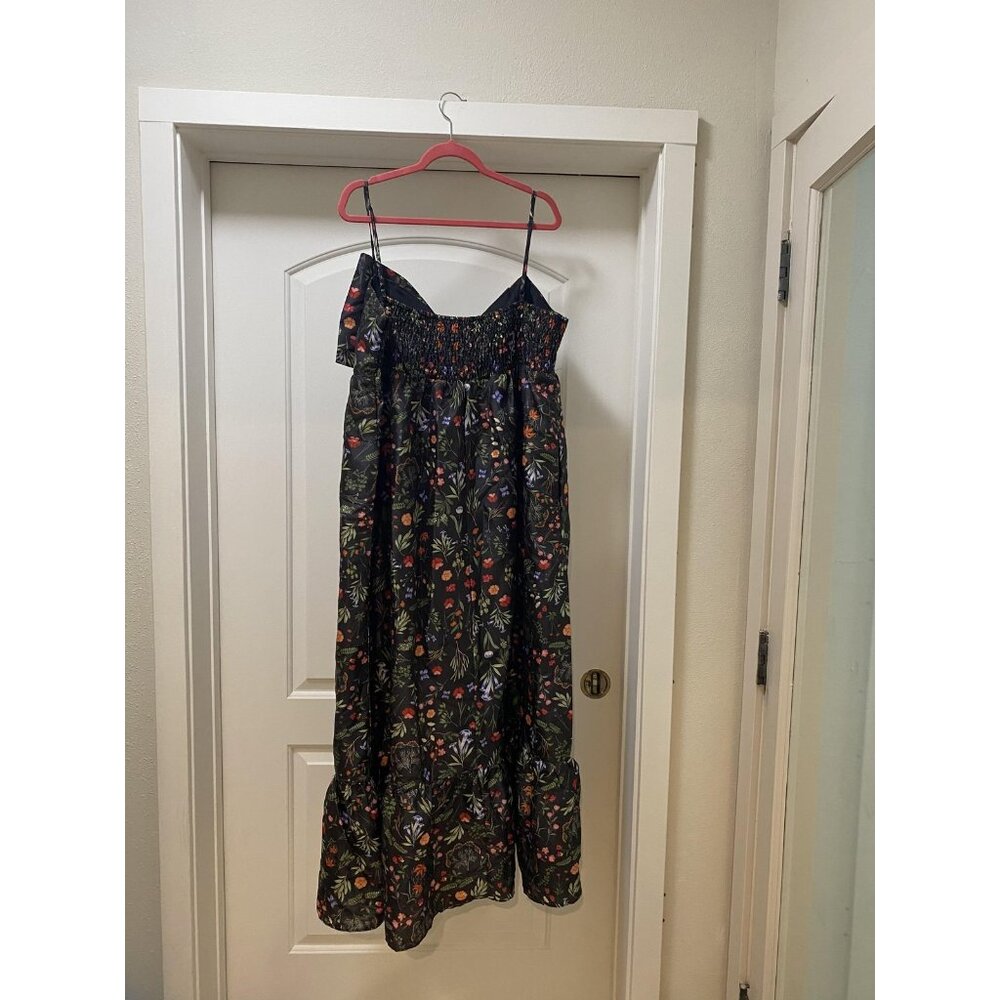Hutch Olani Dress Womens 2XL Black Floral Maxi Bow Front Smocked Back Pockets - Picture 6 of 6